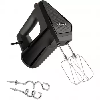 Handmixer KRUPS GN6028 — 600 W, zwart, elektrische handmixer met meerdere snelheidsstanden