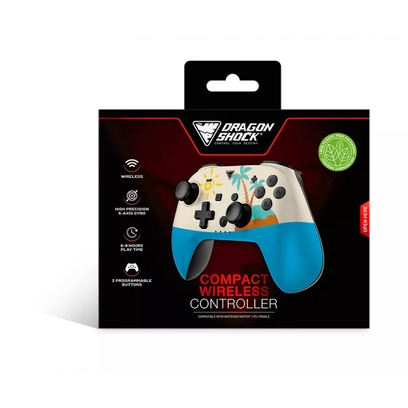 Dragonshock PopTop Compact - gamepad - Nintendo Switch - terug-knop - D-pad - home-knop - reset-knop - draadloos - Bluetooth - USB Type-C (D