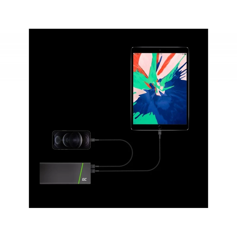 Lightning-kabel Green Cell KABGC18 — 2 m, Lightning naar USB-A, zwart
