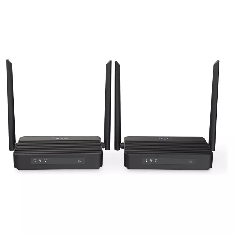 Draadloze HDMI-KVM-extender-set DIGITUS DS-55360 – zender & ontvanger, draadloos, 100 m, 4K/60 Hz, HDMI, USB-A/USB-C