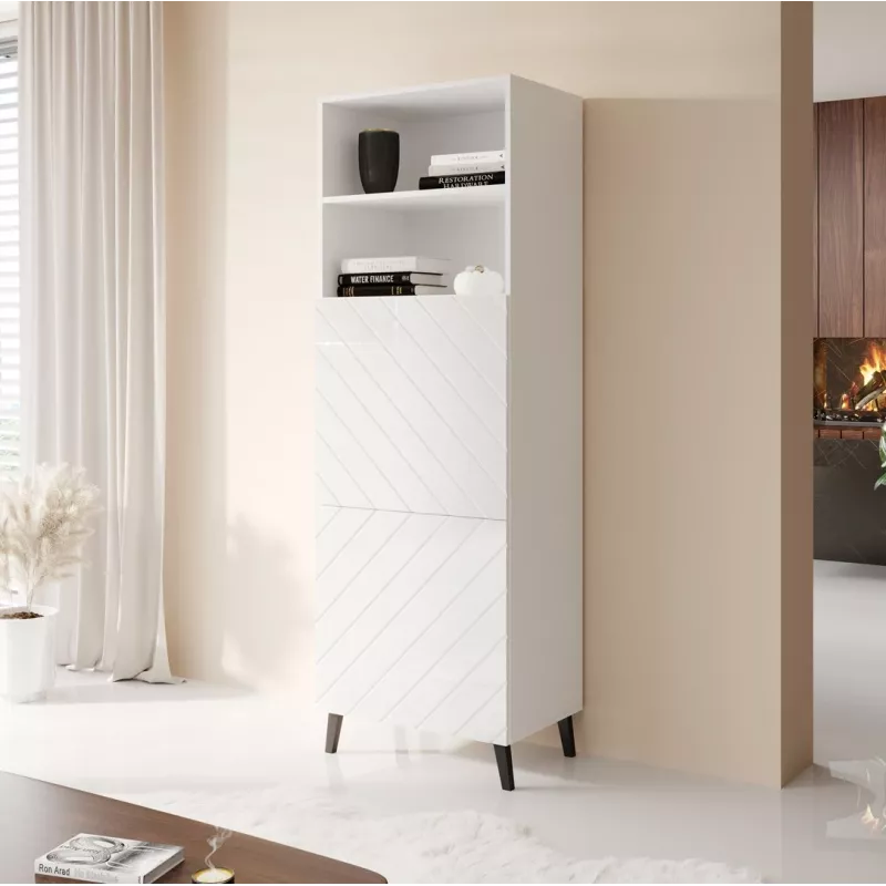 Kast ABETO 60x40x176.5 cm wit/glanzend wit