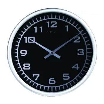 NeXtime klok 2953 Blacky, Ø 25 cm, wand, zwart