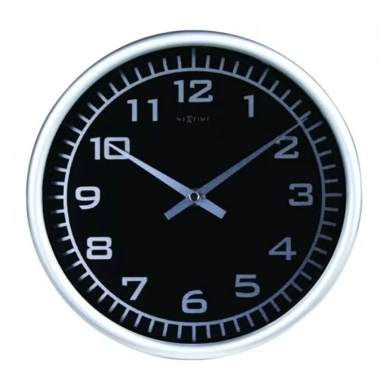 NeXtime klok 2953 Blacky, Ø 25 cm, wand, zwart