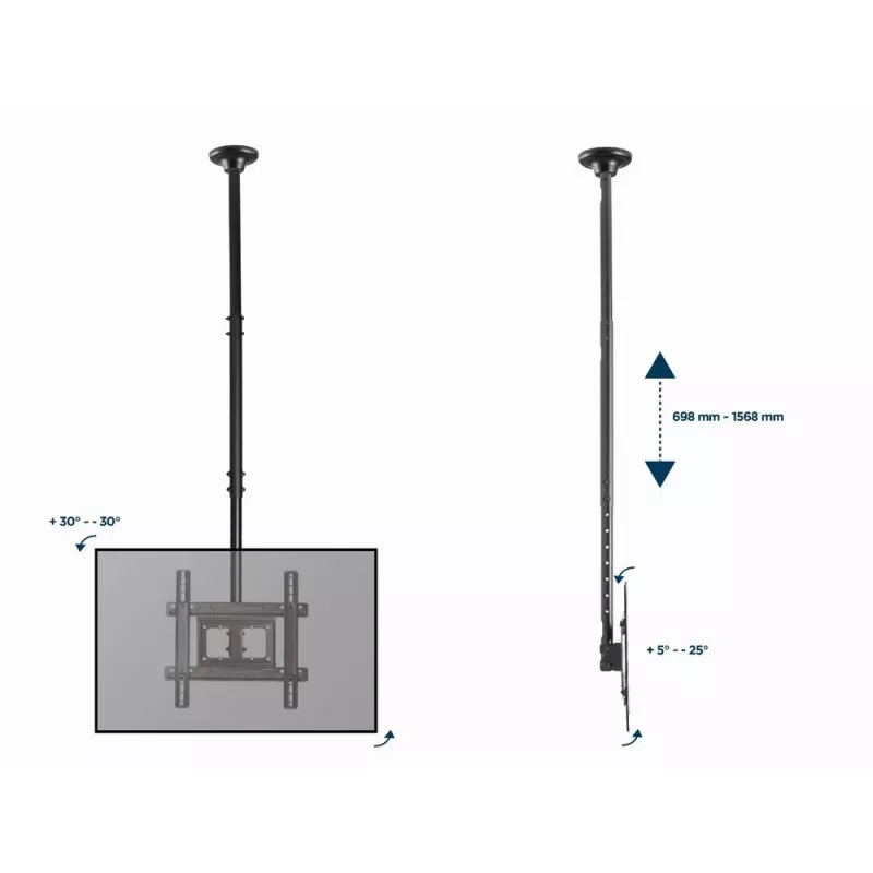 Gembird CM-70 pc(s)-01 tv-houder/standaard 177,8 cm (70) zwart