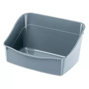 Open hoek-kattentoilet FERPLAST konijnentoilet kunststof grijs 370×270×185 mm voor konijnen