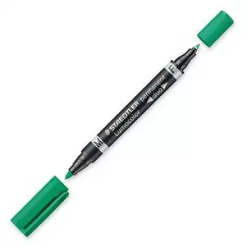 Permanentmarker Staedtler Lumocolor Duo fine/bullet tip groen