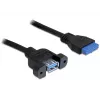 USB 3.0 F/F-kabel DeLOCK 83118 0,5m zwart