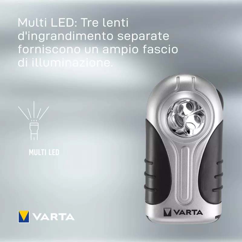 Handlamp Varta 16647 zwart zilver