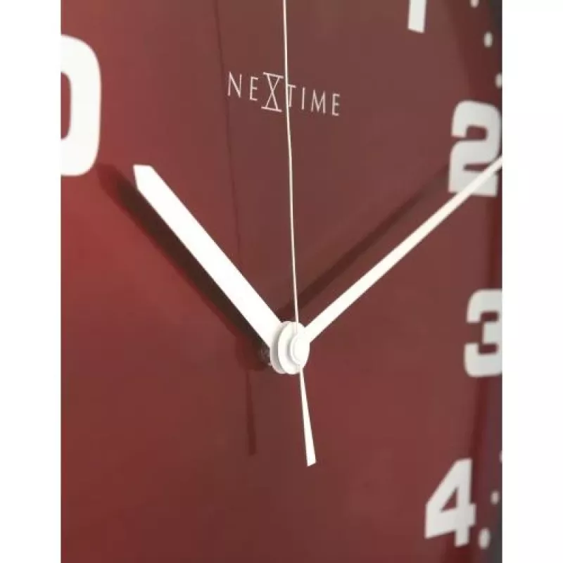 NeXtime klok 3053ro Dash Red, Ø35 cm, wand, rood/zilver
