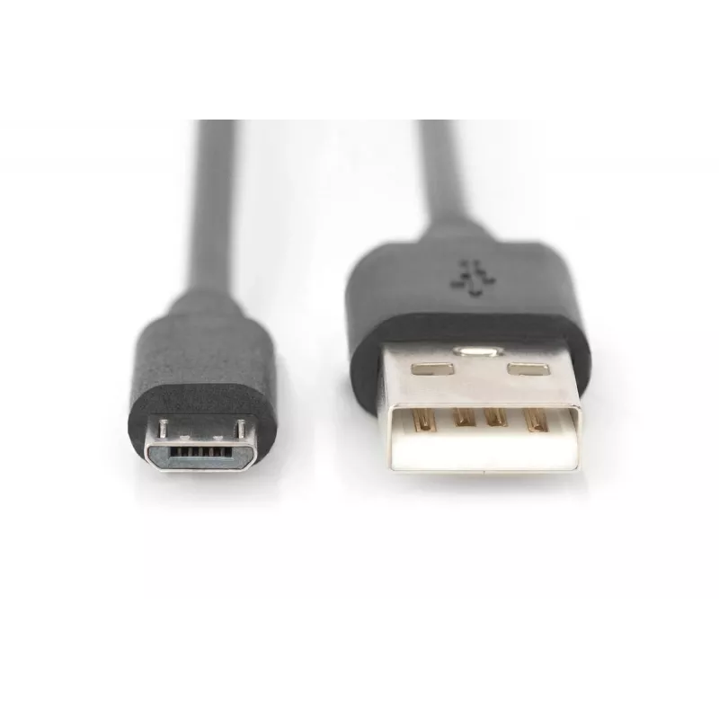 Digitus USB 2.0 aansluitkabel [1x USB 2.0 stekker A - 1x USB 2.0 stekker Micro-B] 1,80 m zwart Digitus (AK-300127-018-S)