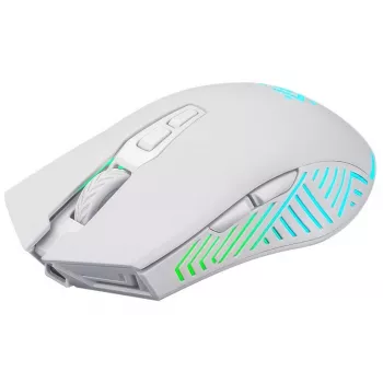 Draadloze gaming-muis DEFENDER Pandora White – ambidexter, 3200 DPI, 6 knoppen, programmeerbaar, optisch, USB
