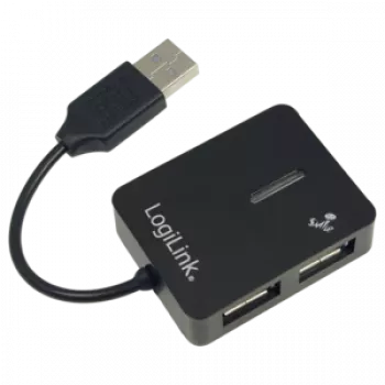 USB-hub LOGILINK UA0139 – 4-poorts USB 2.0, 480 Mbit/s, zwart