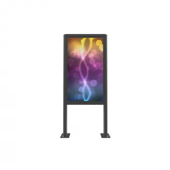 Edbak POK101 stalen behuizing voor digital signage display, zwart, staand 862x200x1981mm