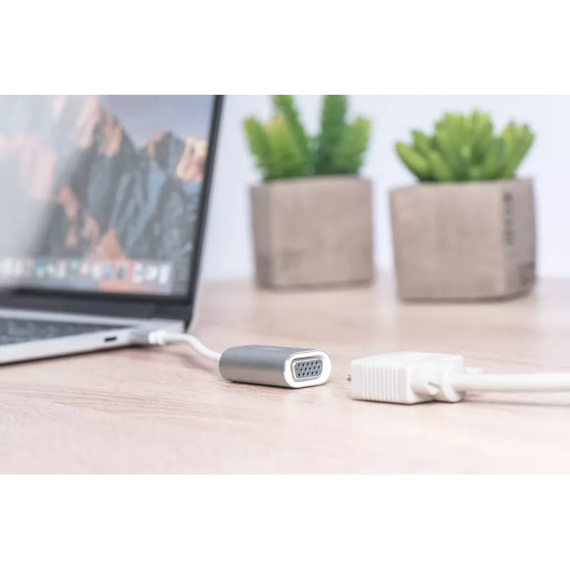 DIGITUS DA-70837 VGA-adapter 1080p FHD naar USB 3.0 Type-C, aluminium