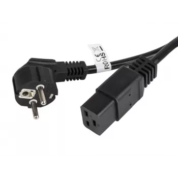 Stroomkabel CEE 7/7 - IEC 320 C19 16A VDE 1,8M zwart