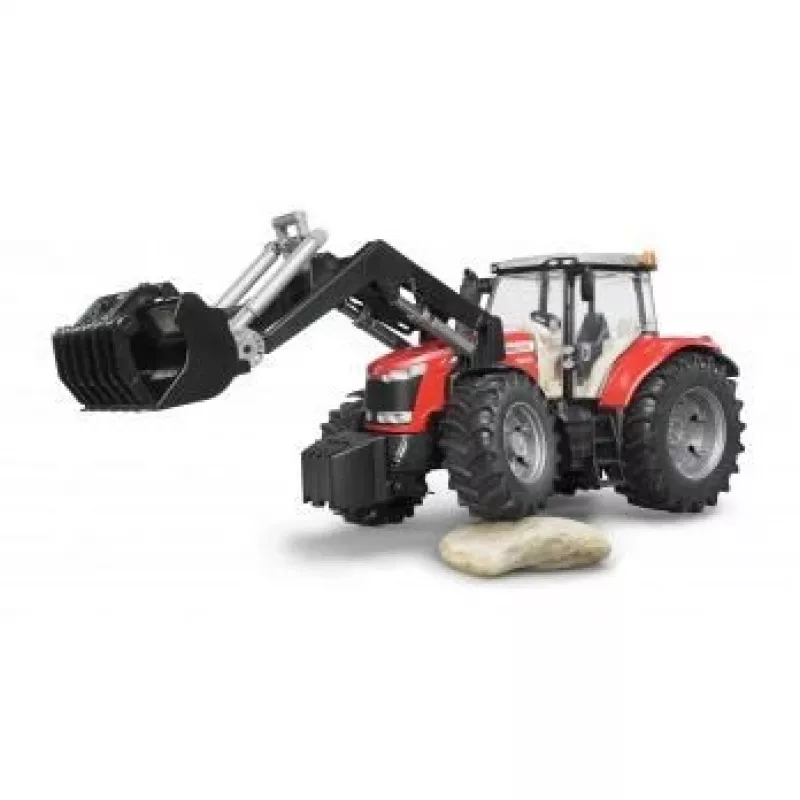Speelgoedtractor BRUDER Massey Ferguson 7624 met voorlader, rood, voor kinderen vanaf 3 jaar