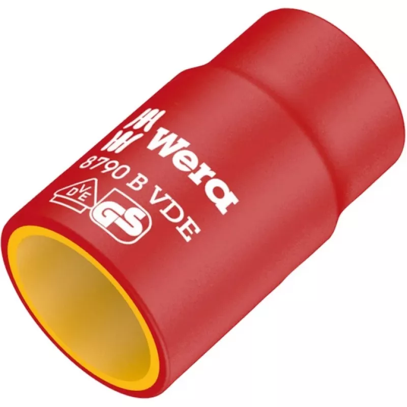 VDE Zyklop-dopsleutelinzetstuk, 18mm, 3/8 rood/geel, geïsoleerd tot 1.000 volt