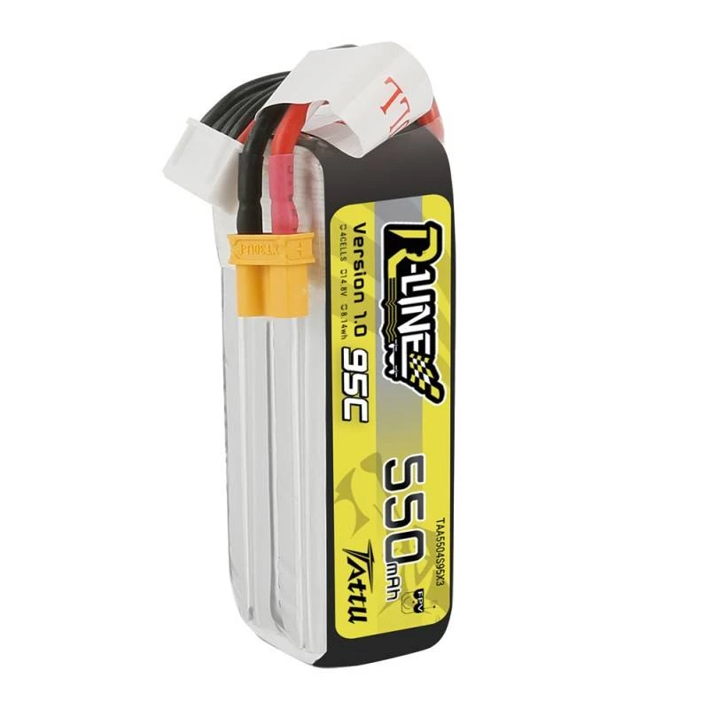 Accu Tattu R-Line 550mAh 14,8V 95C 4S1P — LiPo-pack voor RC-modellen