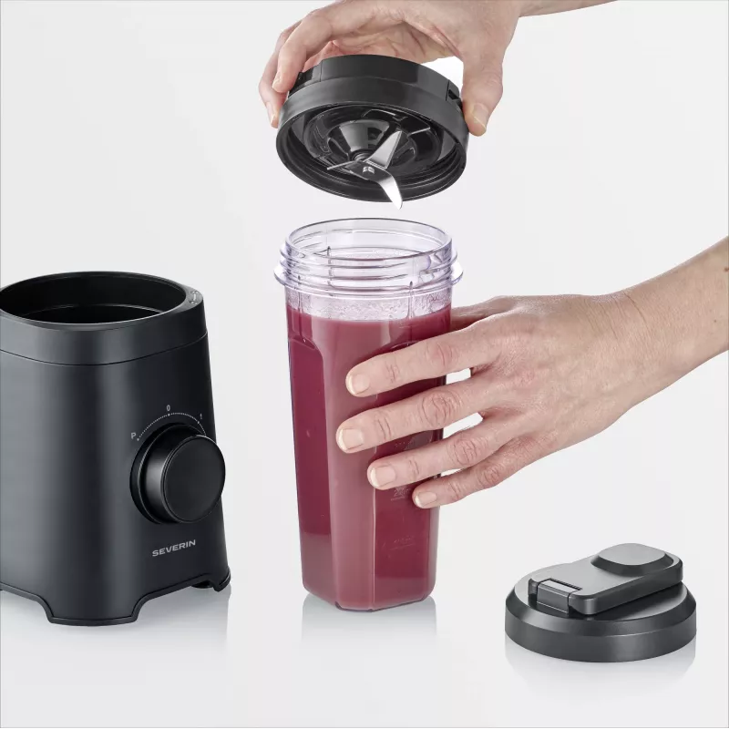 Tafelblender SEVERIN SM 3743 — 0,6 L kom, 320 W, zwart, rvs mes