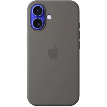 Hoesje Apple iPhone 16 siliconen case met MagSafe steengrijs