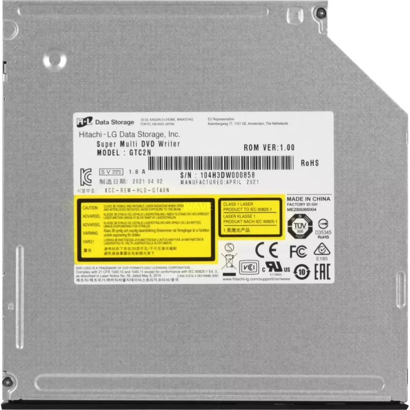 Interne DVD-RW-brander 12,7 mm SLIM GTC2N BULK / HITACHI-LG