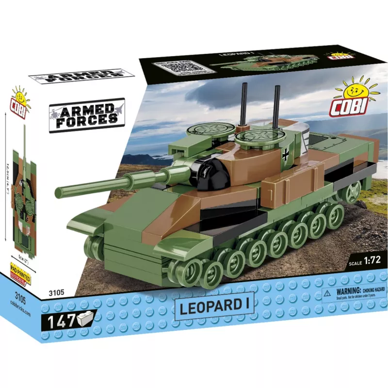 Bouwset Cobi Leopard I tankmodel — 147 onderdelen, vanaf 6 jaar, bruin/groen