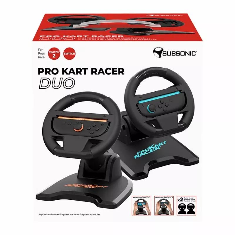 Racing wheel SUBSONIC SA5727-2 Pro Kart Racer Duo voor Nintendo Switch met dual-controllerondersteuning