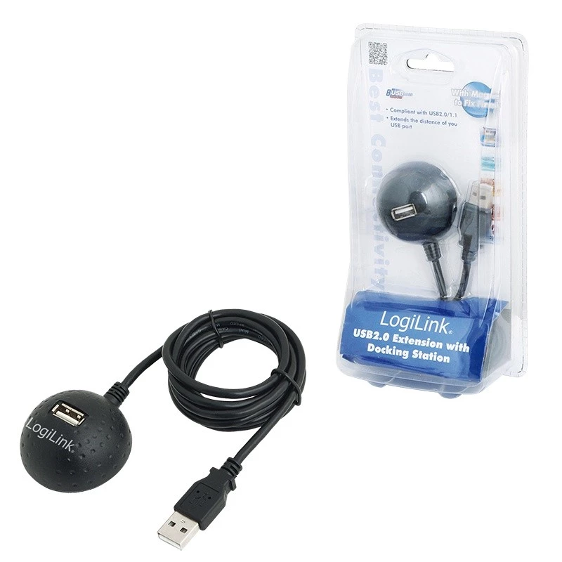 USB 2.0 verlengkabel met docking-aansluiting