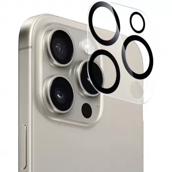 NEVOGLASS 3D camerabeschermglas, screen protector transparant/zwart, iPhone 17 Air