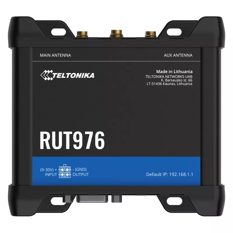Teltonika RUT976 Redcap 5G-router, 5G, Wi-Fi 4, dualsim, 4x FE LAN, RS232, RS485