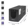 Qoltec Monolith 53775 Line-Interactive UPS, 1200 VA (1,2 kVA) / 720 W, AVR, 4 AC-stopcontacten, zwart