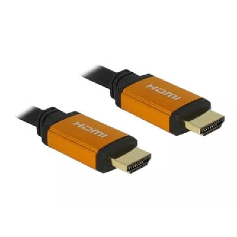 HDMI-kabel DeLOCK 85727 1m Type-A stekker naar stekker zwart goud