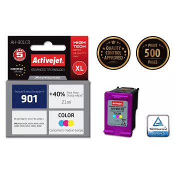 Compatibel inktpatroon ActiveJet AH-901CR kleur (High XL, op kleurstofbasis, 21 ml, cyaan/magenta/geel)