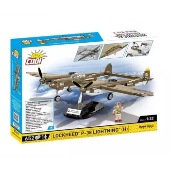 Cobi bouwstenen Lockheed P-38H Lightning set 5763 — schaalmodel bouwpakket, verzamelbaar vliegtuigmodel