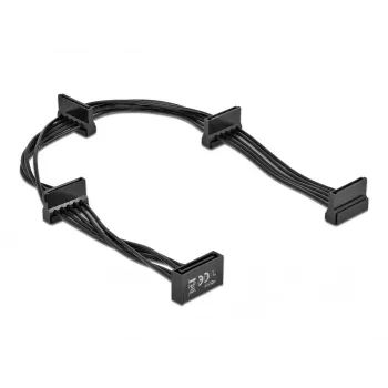 SATA-kabel DeLOCK 60395 0,4 m SATA 15-pin 4 x SATA 15-pin zwart