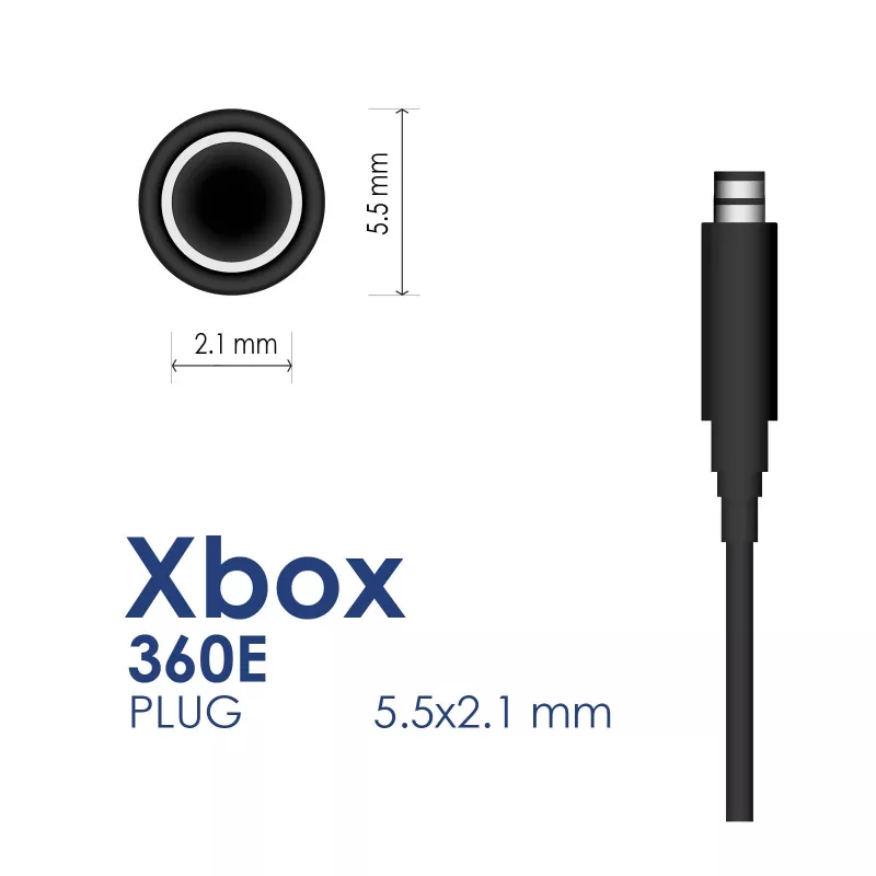 Akyga AK-PD-12 voeding voor Xbox 360 E, 12 V / 9,6 A + 5 V / 1 A, 120 W