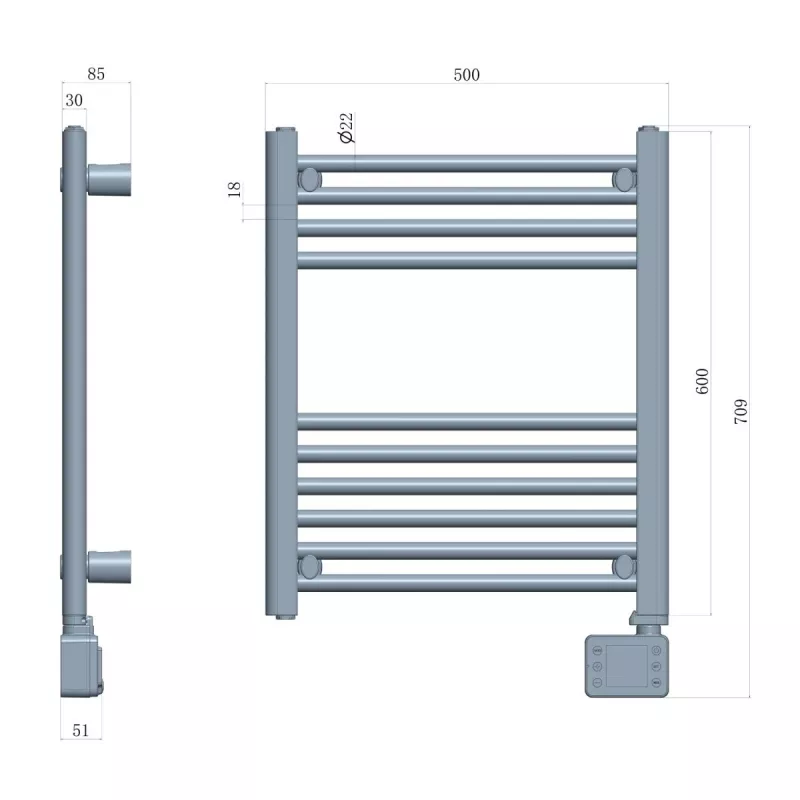 LED elektrische badkamerradiator | AD 7823 | radiator | 400 W | wit | IP24