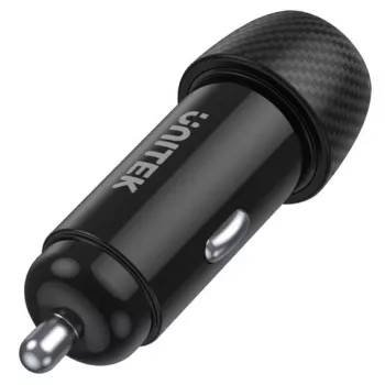Auto-oplader Unitek P1400A met USB-C en USB-A, 38W, Quick Charge 3.0, ingang 12–24V, zwart