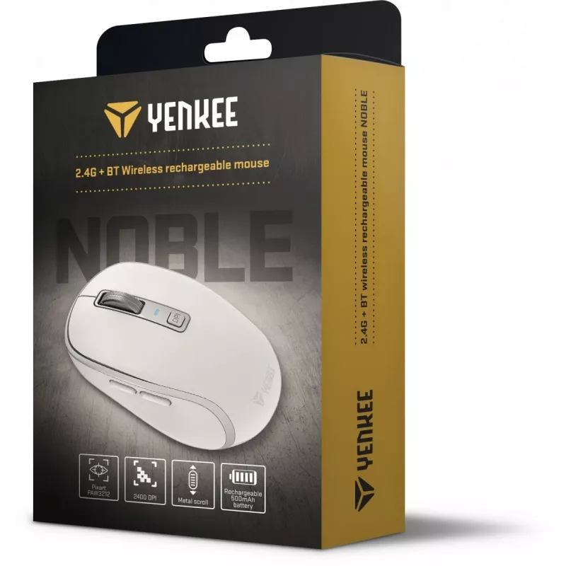 DUAL WiFi+Bluetooth draadloze muis, oplaadbare batterij, 5 toetsen