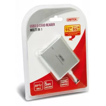 UNITEK Y-9313 kaartlezer USB 3.2 Gen 1 (3.1 Gen 1) zilver