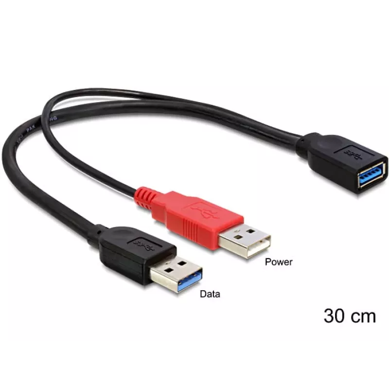 DeLOCK 83176 USB-kabel USB 3.2 Gen 1 0,3 m USB A naar 2 x USB A