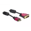 HDMI - DVI-kabel DeLOCK 84343 3,0 m stekker / stekker