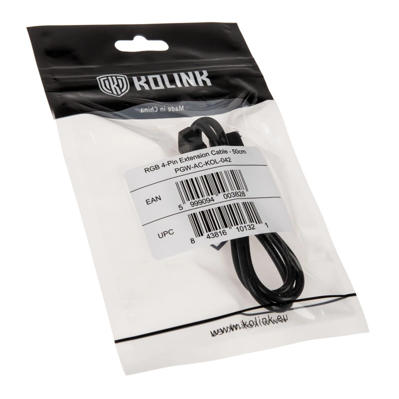 ARGB 4-Pin verlengkabel Kolink ARGB 4-Pin 0,5 m, 4-Pin naar 4-Pin, 0,5 m lengte