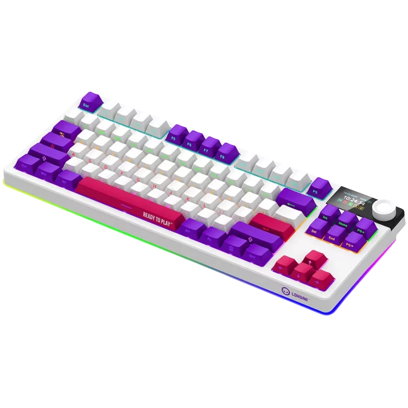 LORGAR KBP70TKLW, draadloos TKL mechanisch gaming-toetsenbord Pro, wit, EN-layout