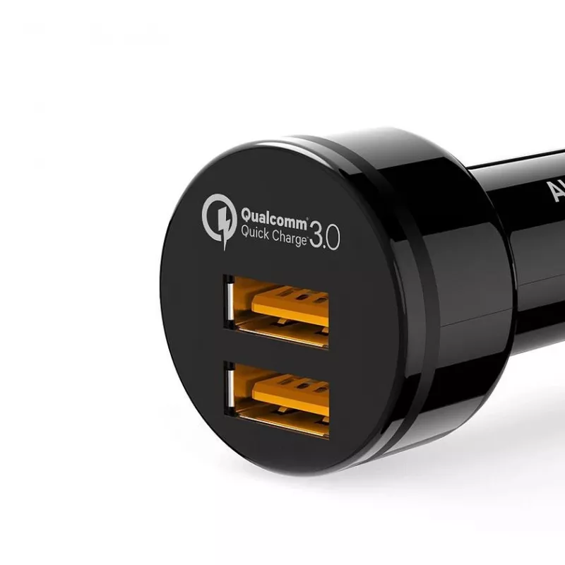 CC-T8 ultrasnelle auto-oplader 2x USB 3.0 6A 36W + micro-USB-kabel 1m