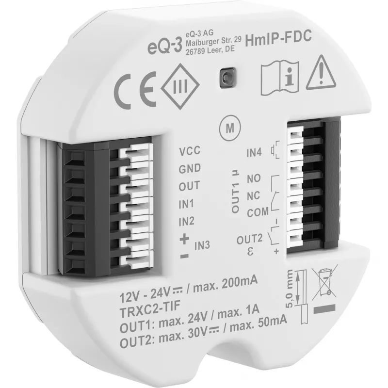 Smart deurslot eQ-3 Homematic IP 160811A0 — op afstand bedienbaar, wit, 52×52×15 mm