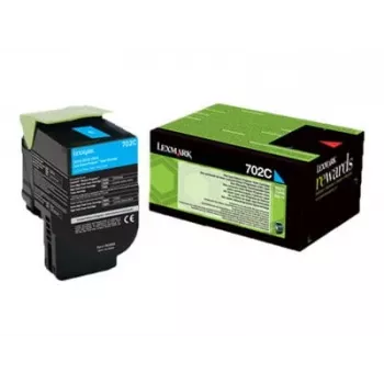 Lexmark 702C R tonercartridge 1 stuks origineel cyaan