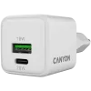 Canyon oplader CU20AC GaN 20W PD, 2-poorts (USB-A/USB-C) WH retail (CNS-CUW20AC)