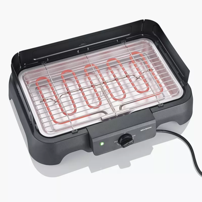 SEVERIN tafel-elektrogrill PG 8593, 2000 W, rechthoekig rooster, zwart