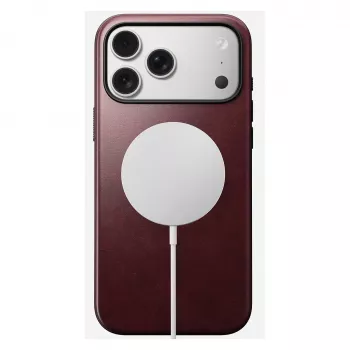 Leren hoesje Nomad Modern voor iPhone 17 Pro Max (6,9 inch) – bordeaux, leer+TPU+PC